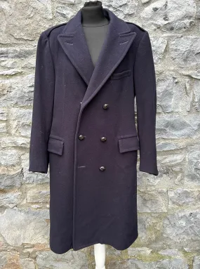 90s navy woolly coat S/M