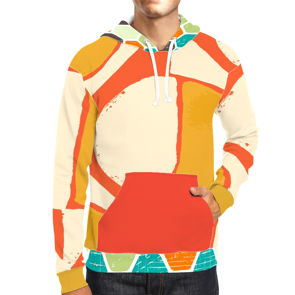 Abstract Orange Unisex Pullover Hoody