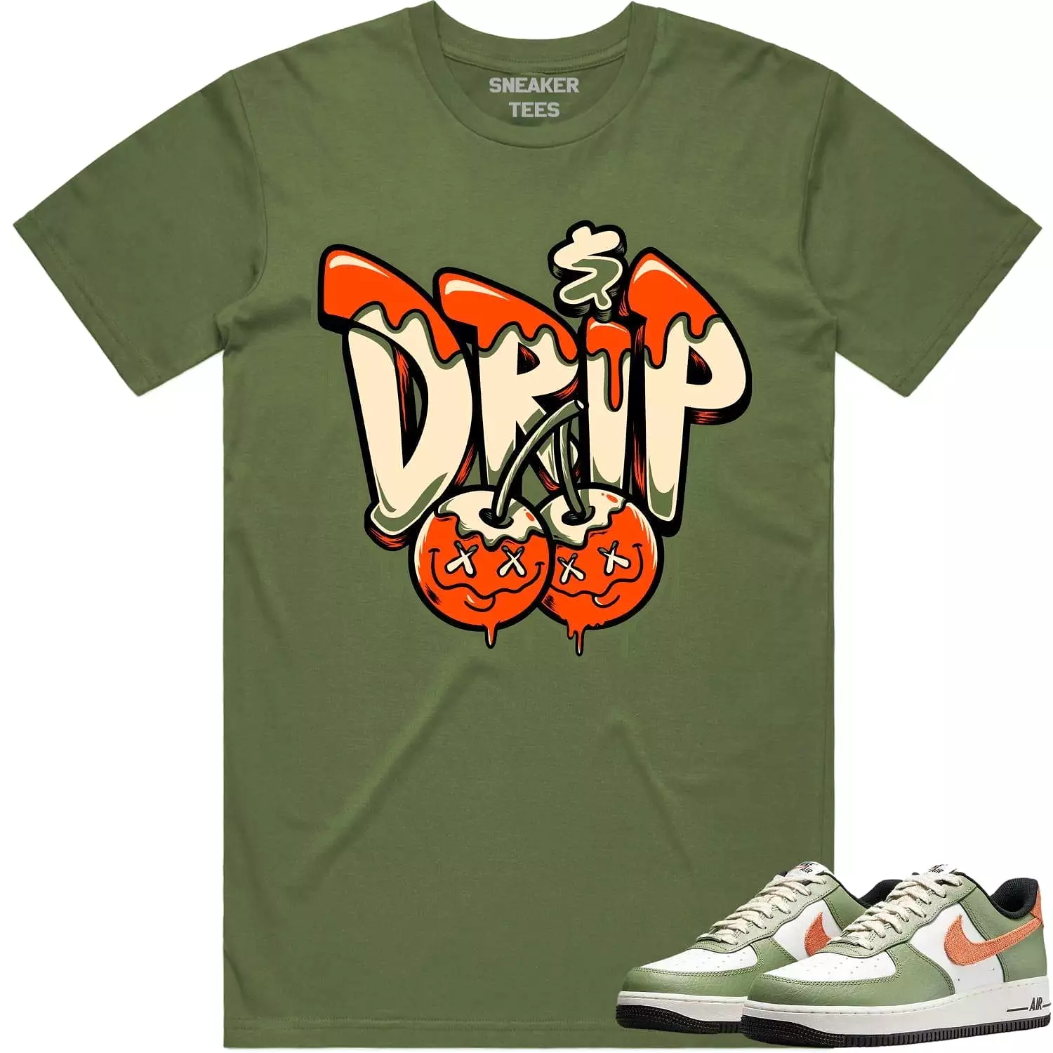 Air Force 1 Oil Green Shirt to Match - CELADON MONEY DRIP