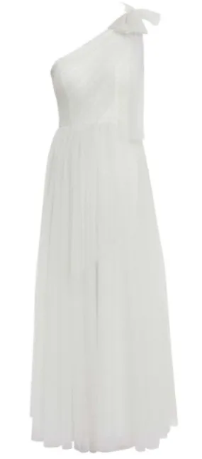 Akira Spot Tulle Maxi Dress White