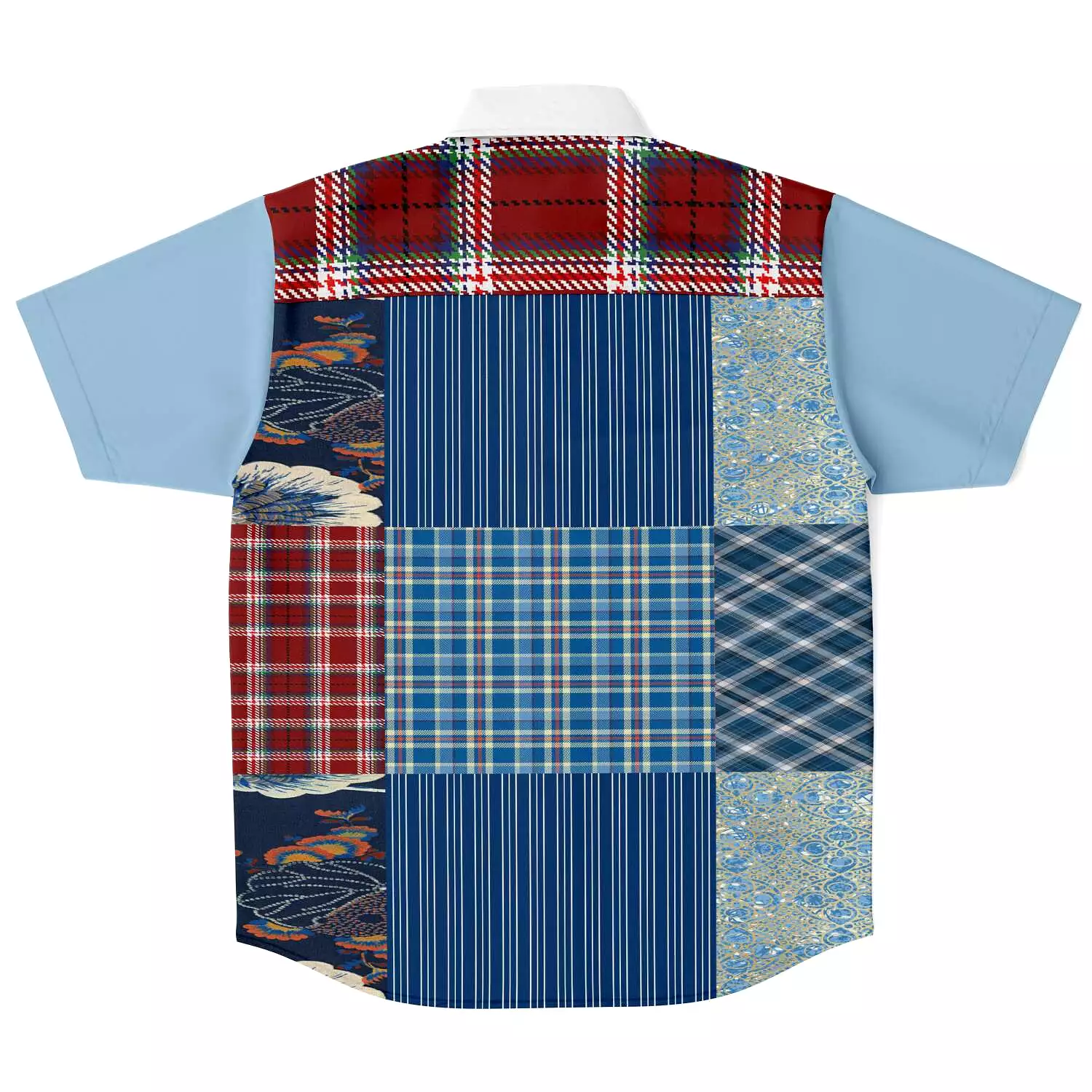 Andromeda Blue Patchwork Button Down Shirt