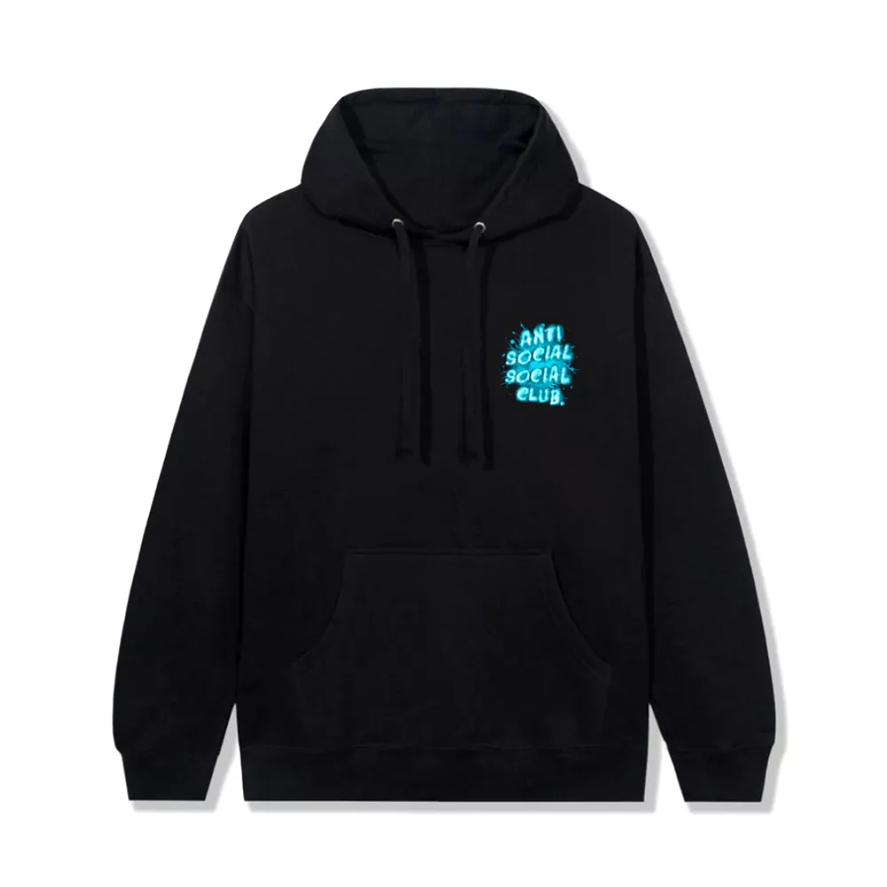 Anti Social Social Club Blue Splash Black Hoodie