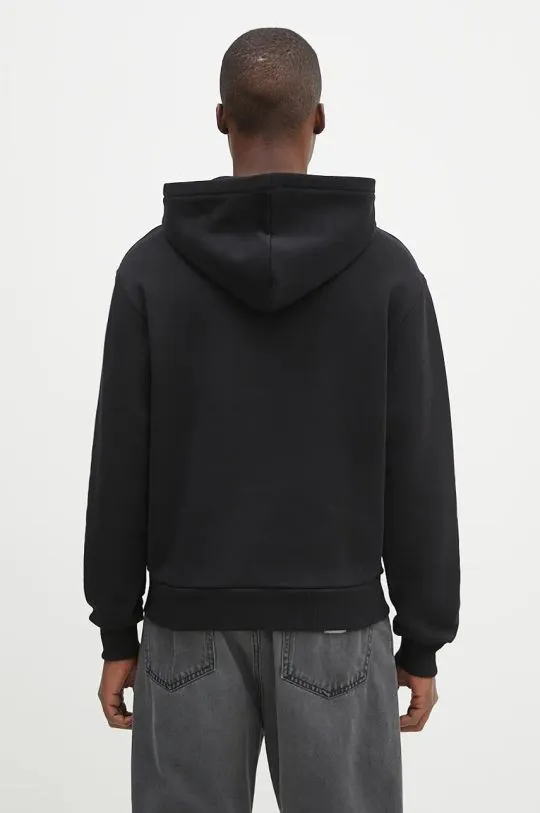 A.P.C. cotton sweatshirt hoodie boxy micro logo GOTS men's black color hooded smooth COHBX.H27911