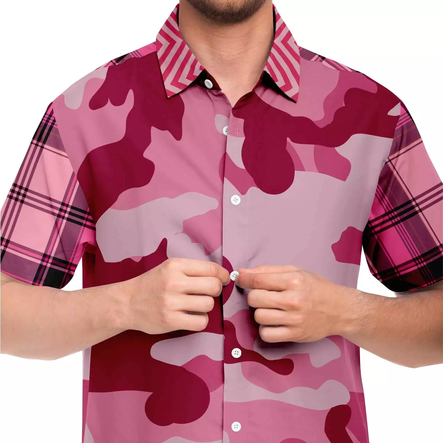 Art of War Short Sleeve Camo Button Down Shirt