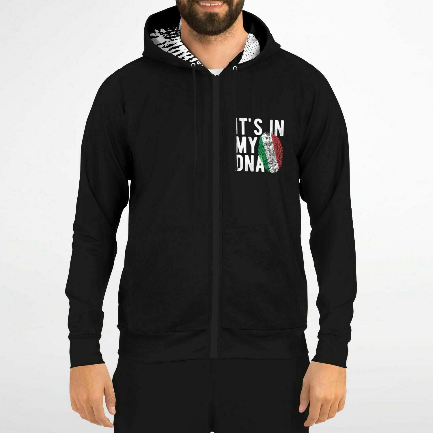 Athletic Zip-Up Hoodie - AOP