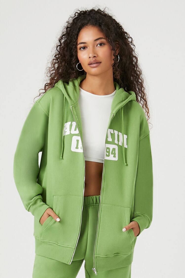 Austin Graphic Fleece Zip-Up Hoodie