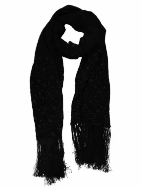 Beaded Silk Scarf Black 