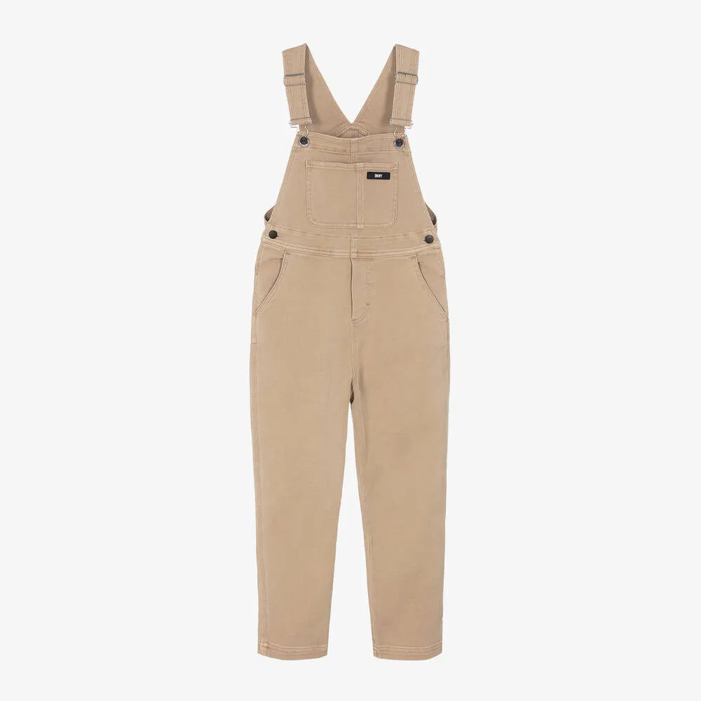 Beige Denim Dungarees