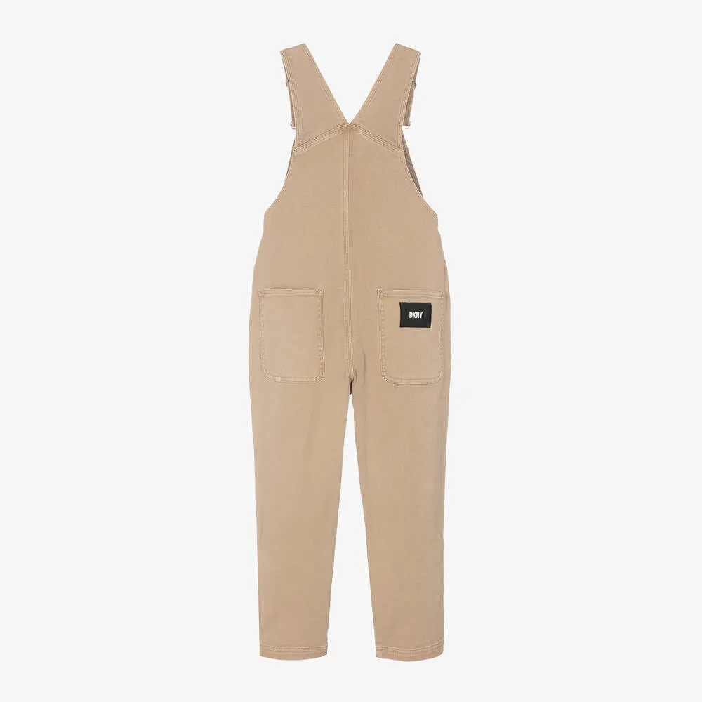 Beige Denim Dungarees