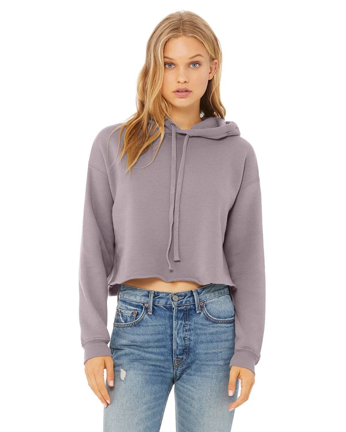 Bella + Canvas Ladies Cropped Fleece Hoodie B7502 Storm