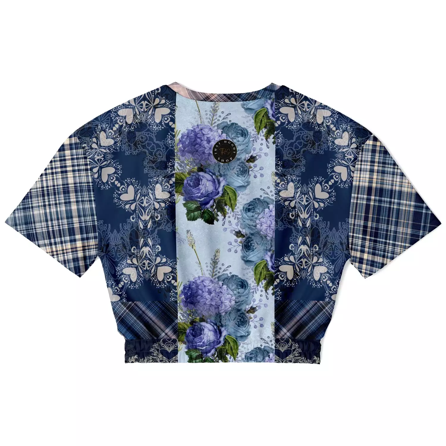 Blue Mystic Short Sleeve Cropped Eco-Poly Sweater