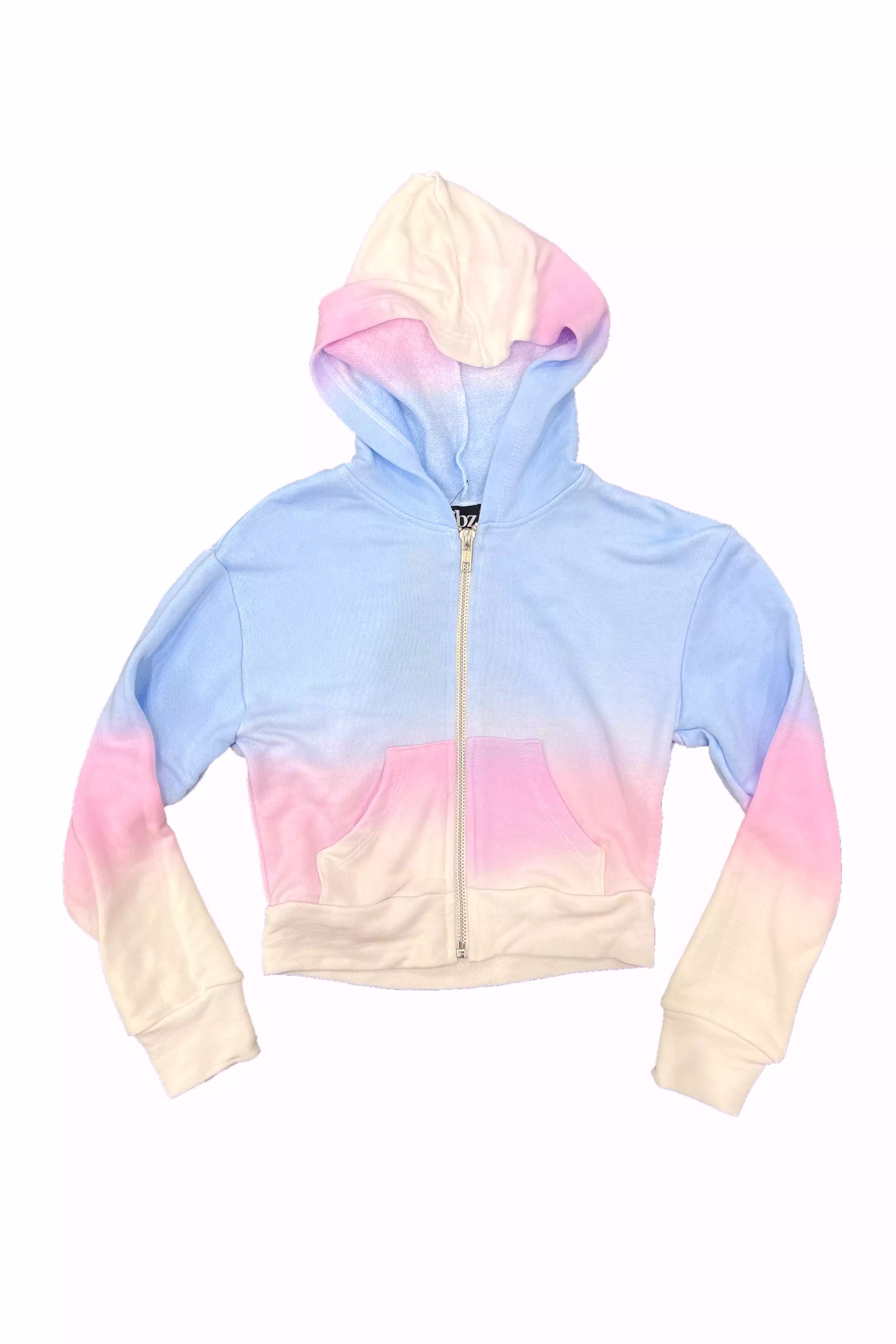 Blue Pink White Ombre Zip Hoodie