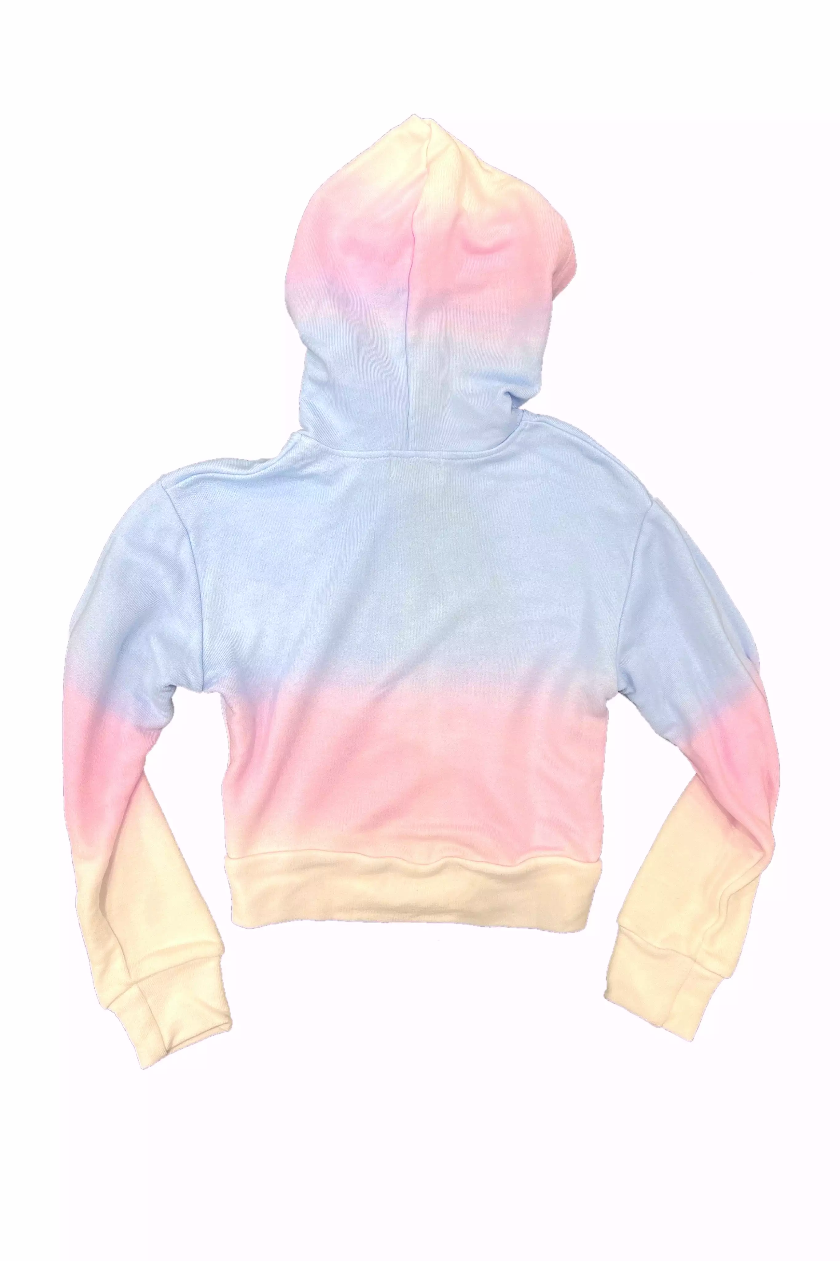 Blue Pink White Ombre Zip Hoodie