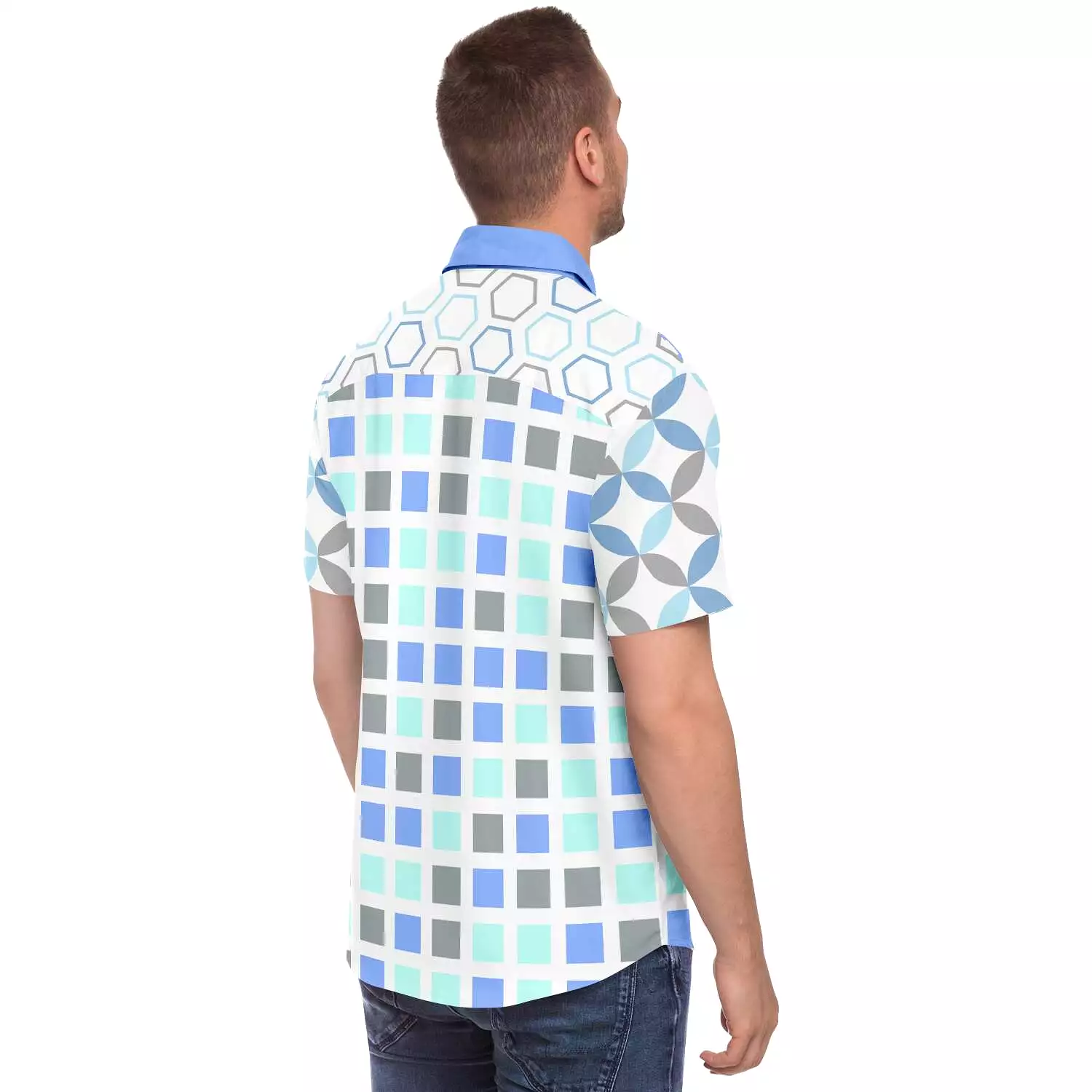 Blue Skies Ahead Short Sleeve Button Down Shirt