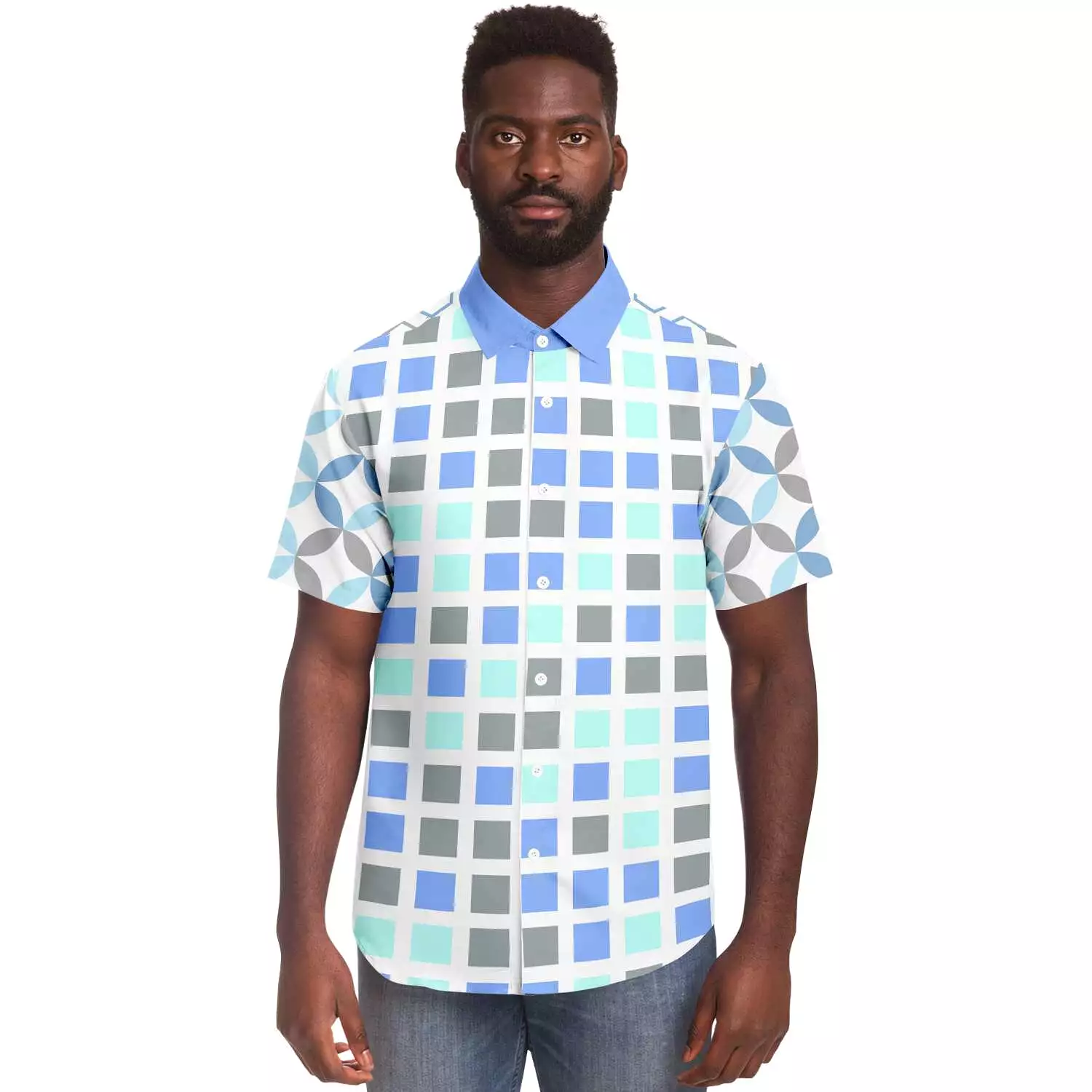 Blue Skies Ahead Short Sleeve Button Down Shirt