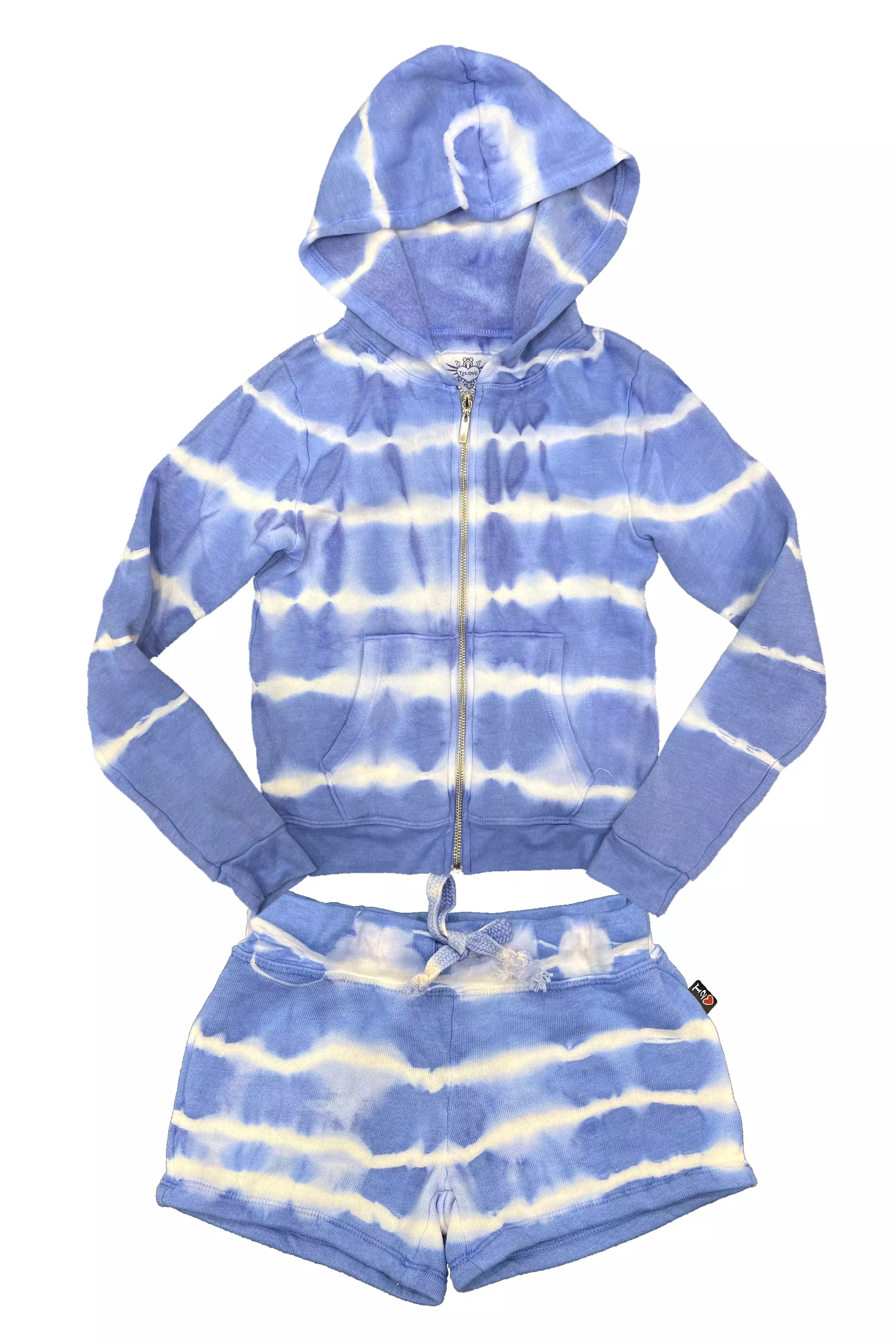 Blue Tie Dye Zip Hoodie