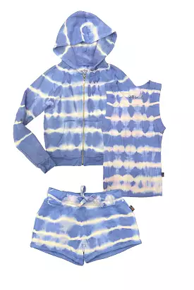 Blue Tie Dye Zip Hoodie