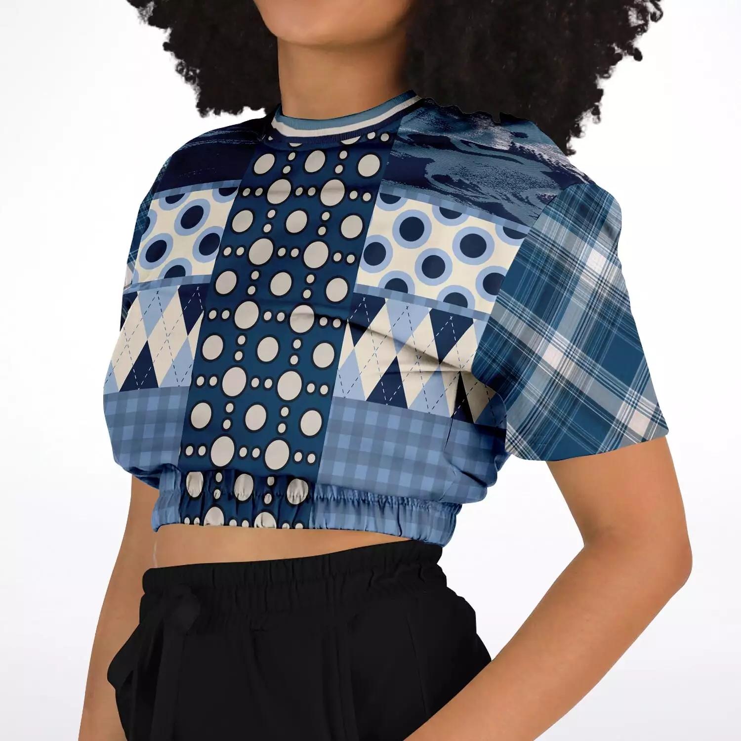 Blueberry Hill Short Sleeve Cropped Eco-Poly Sweater