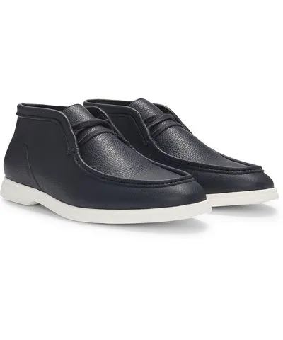 Boss Desert boots in tumbled leather with apron toe