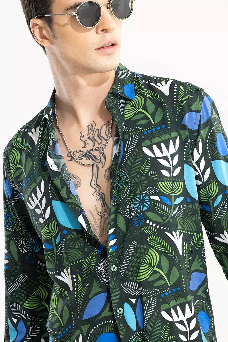 botanical bliss green shirt