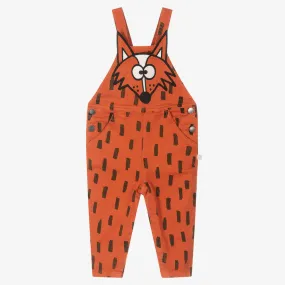 Boys Brown Denim Fox Dungarees