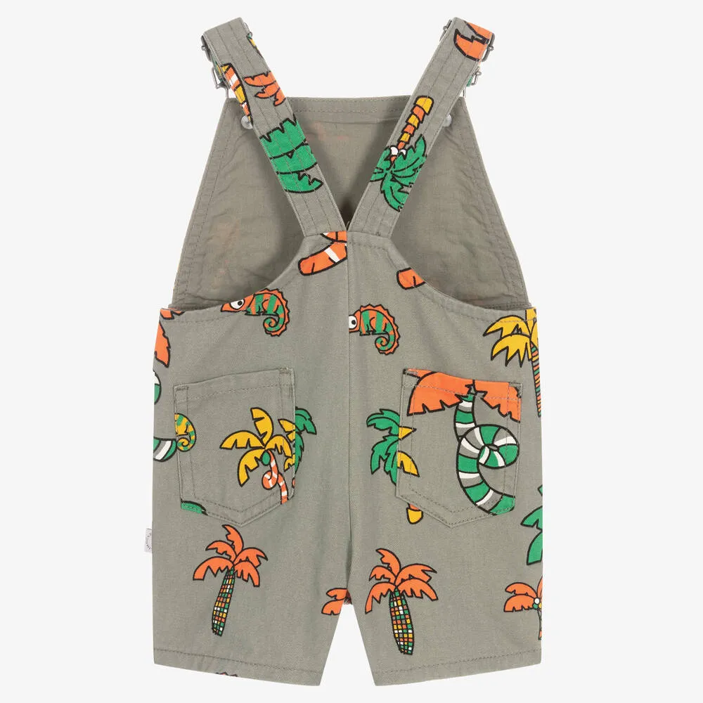 Boys Khaki Green Jungle Dungarees