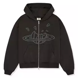 Broken Planet Zip-Up Soot Black Hoodie