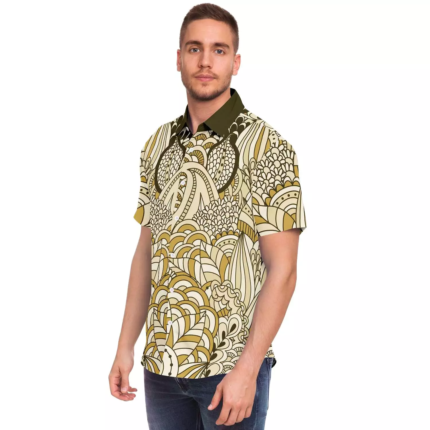 Brown Amarillo Short Sleeve Button Down Shirt