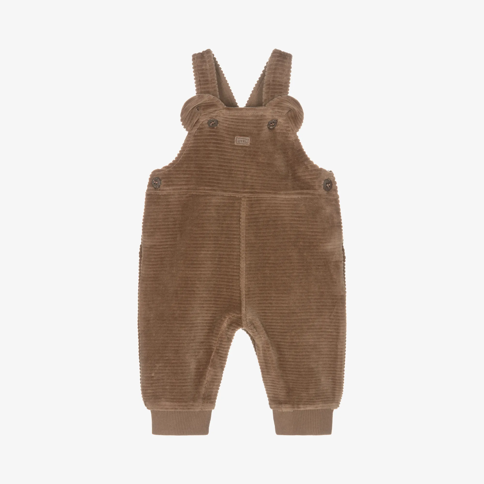 Brown Ribbed Velour Dungarees