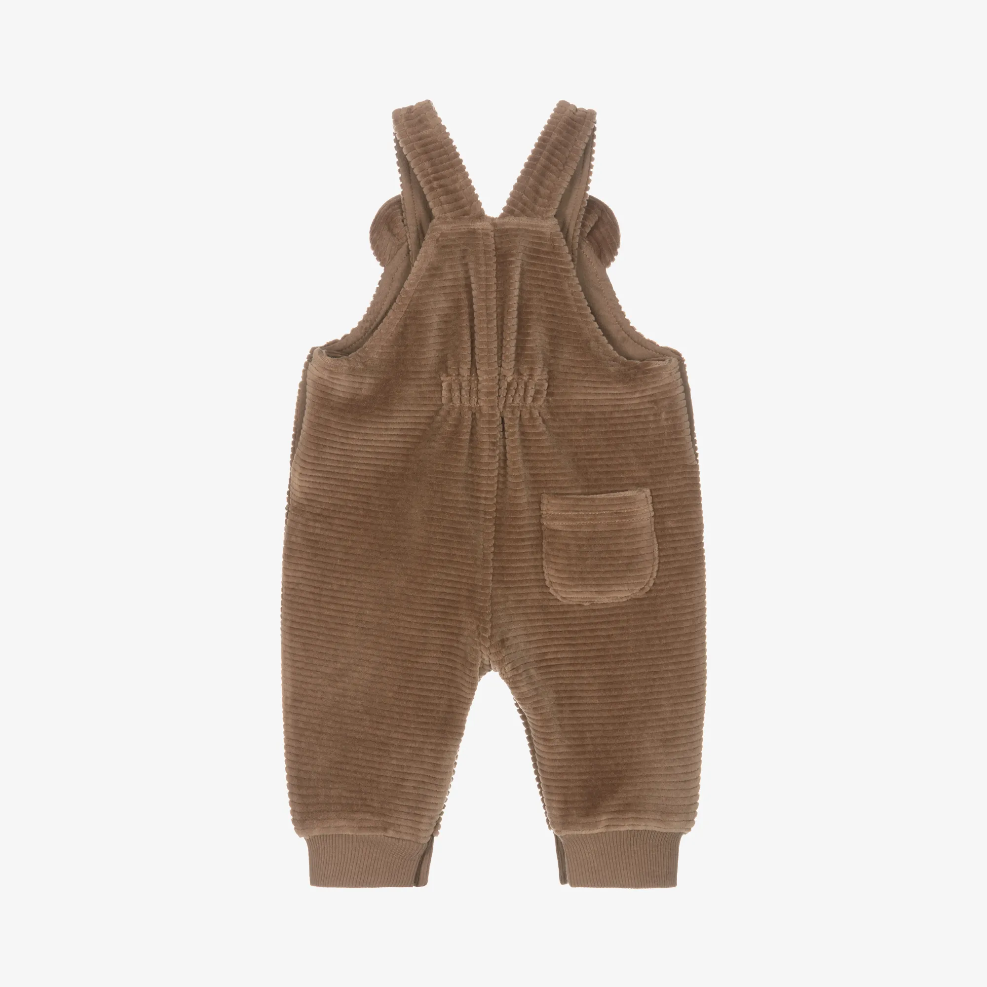 Brown Ribbed Velour Dungarees