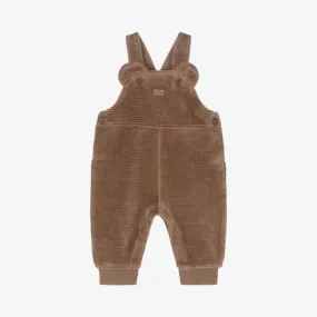 Brown Ribbed Velour Dungarees