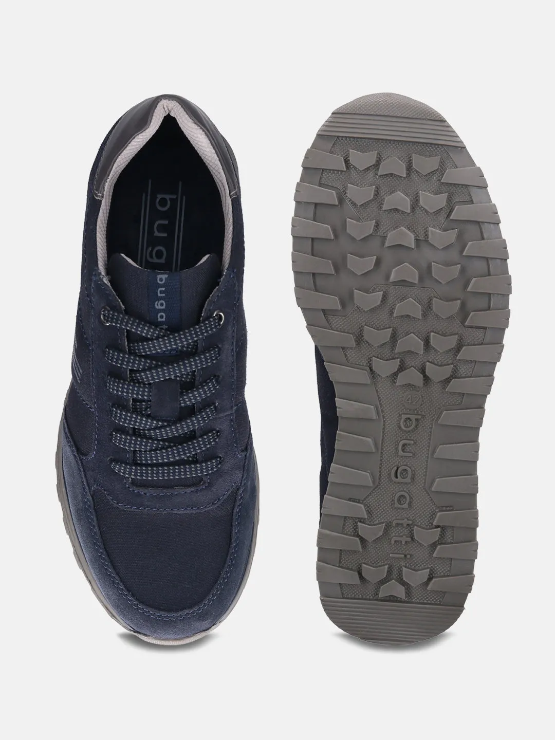 bugatti Dark Blue Suede Sneakers