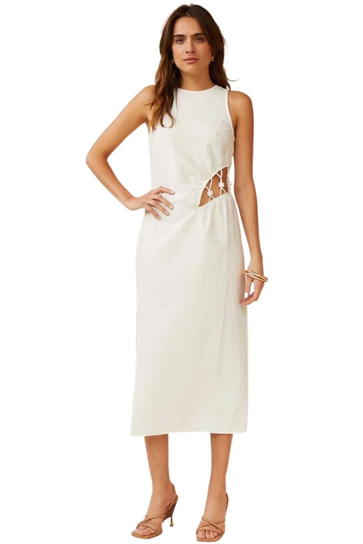 BUY IT SUBOO Astrid Resin Midi Dress (Ivory)