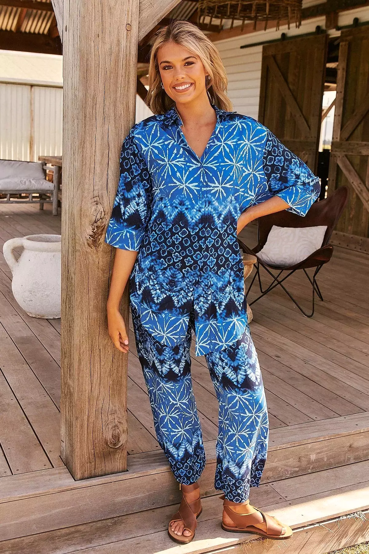 Cabana Shirt Blouse - Tranquil Tides Collection