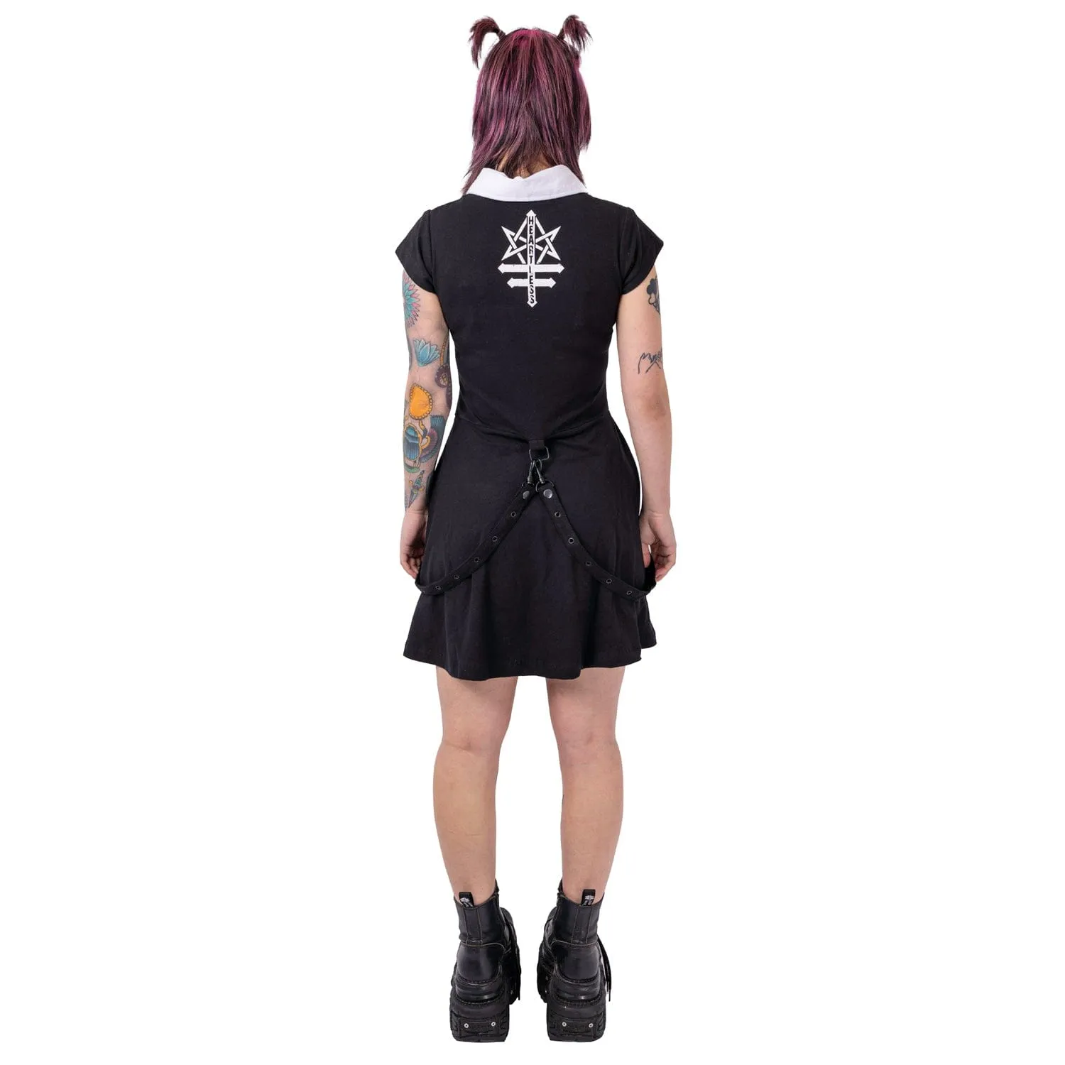 CAGED HEART DRESS - BLACK