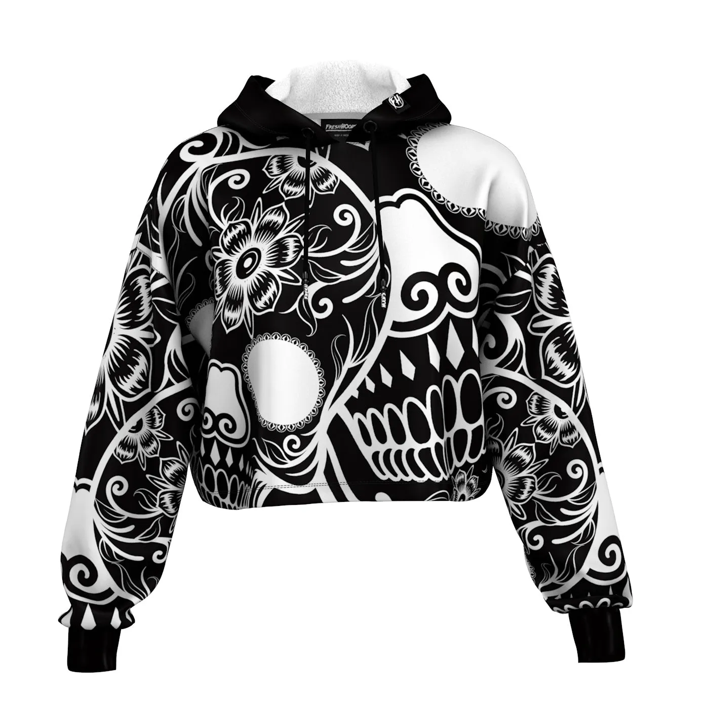 Calavera Cropped Hoodie