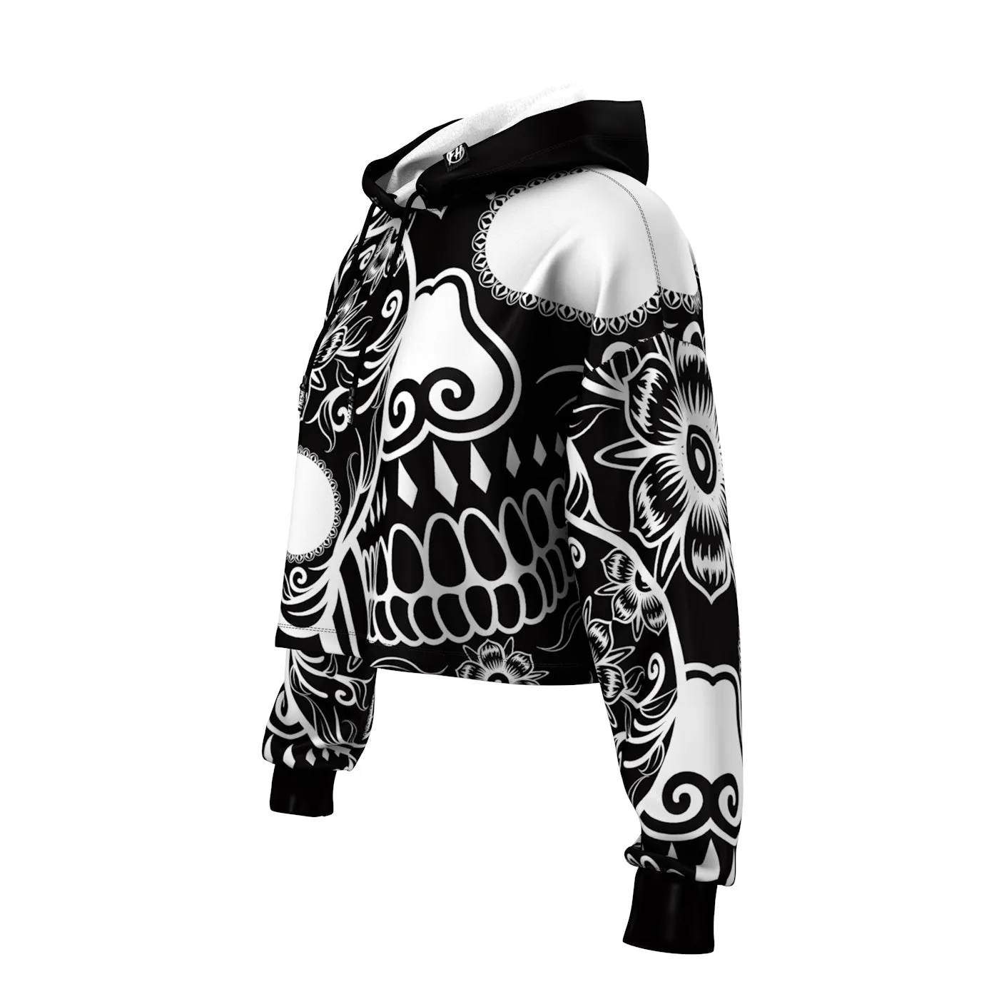 Calavera Cropped Hoodie