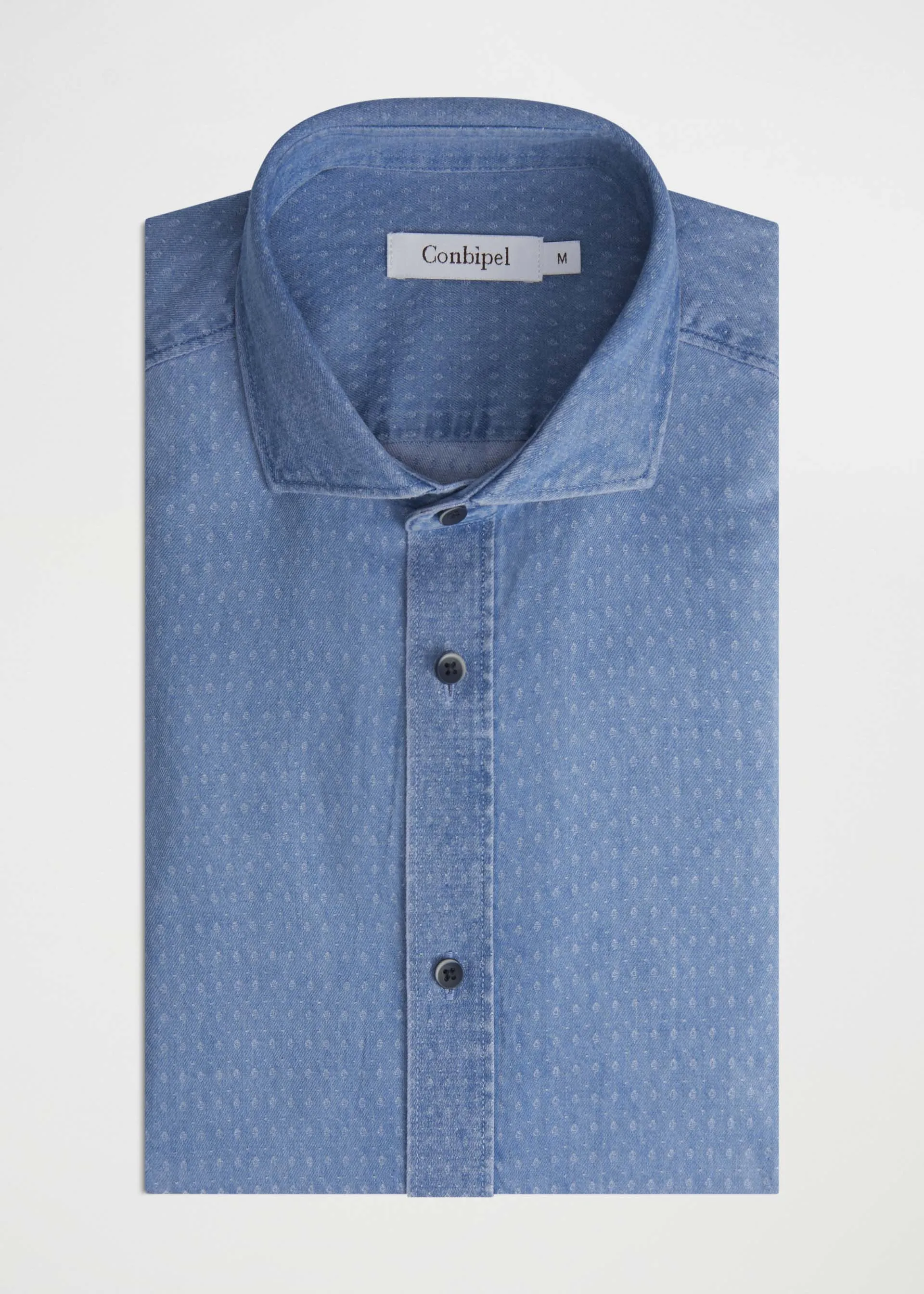 Camicia stampata in denim