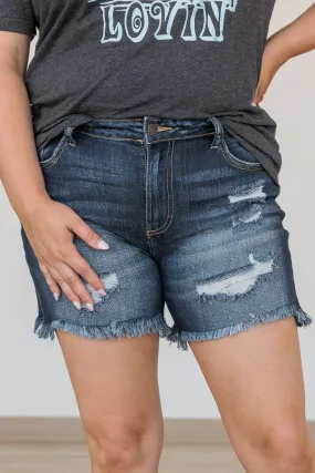 Cello Distressed Denim Shorts- Raquel Wash