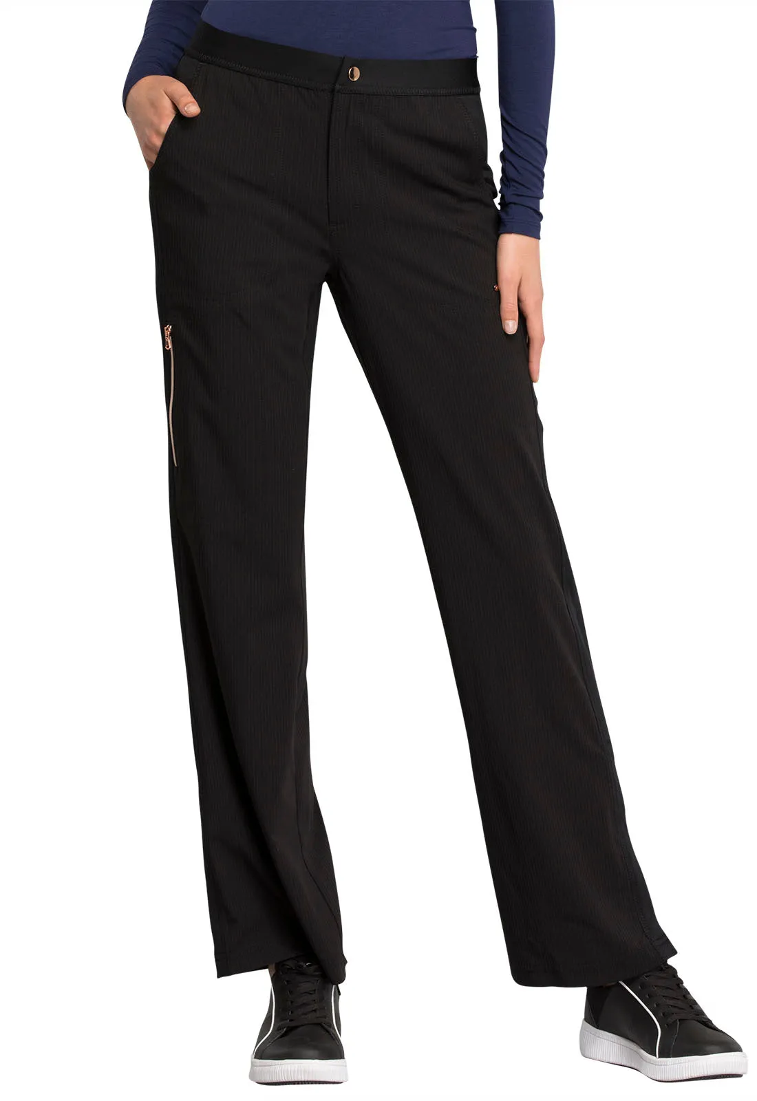 Cherokee Statement Natural Rise Flare Leg Pant in Black