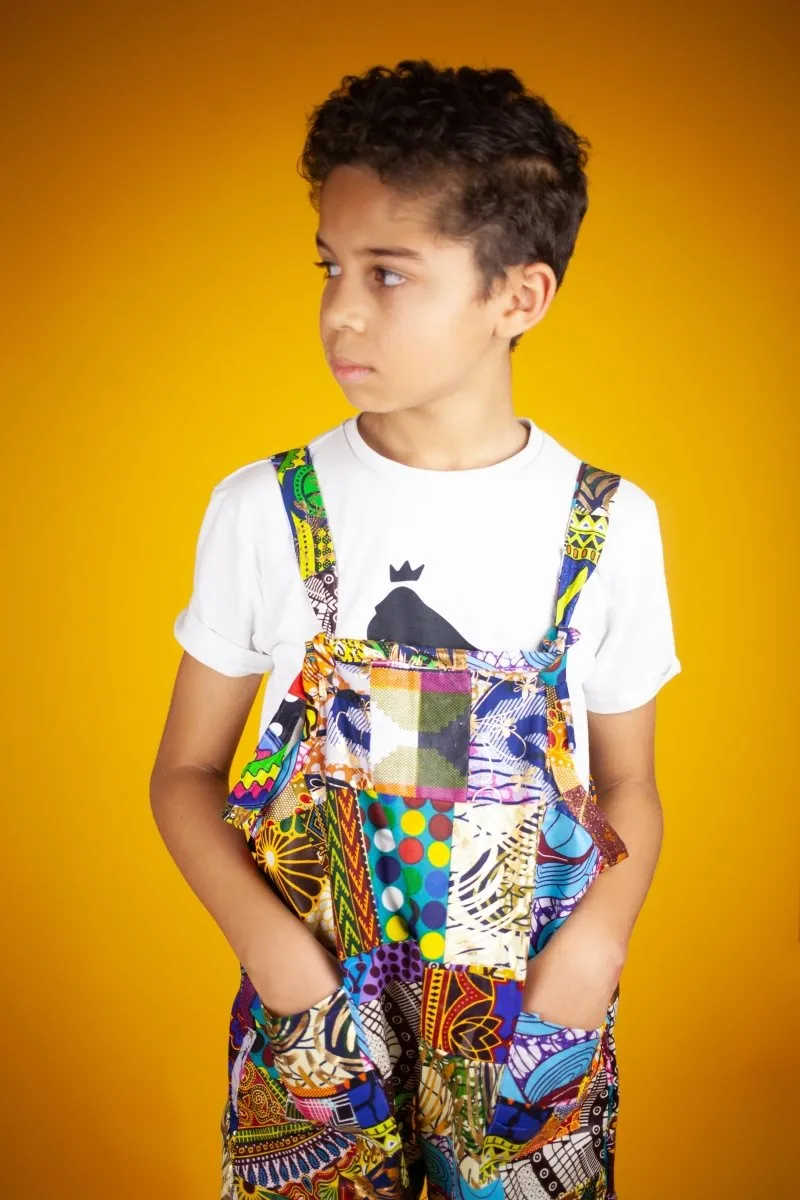 Children's Patchwork Dungarees