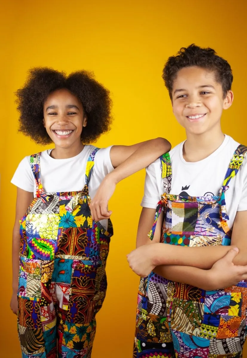 Children's Patchwork Dungarees