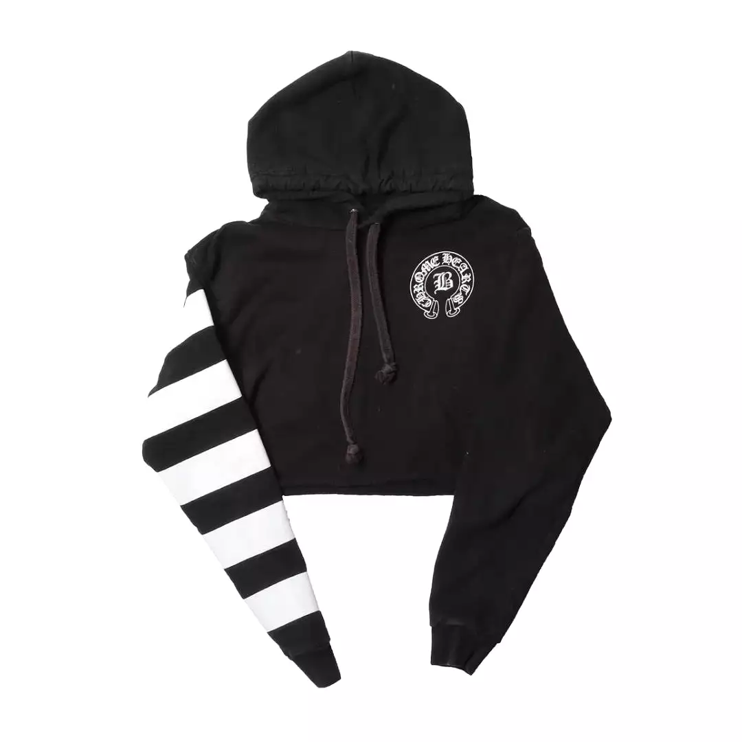 CHROME HEARTS X BELLA HADID CROPPED HOODIE