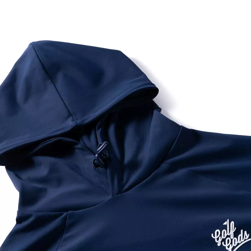 Clubhouse Script Hoodie in Navy Blue