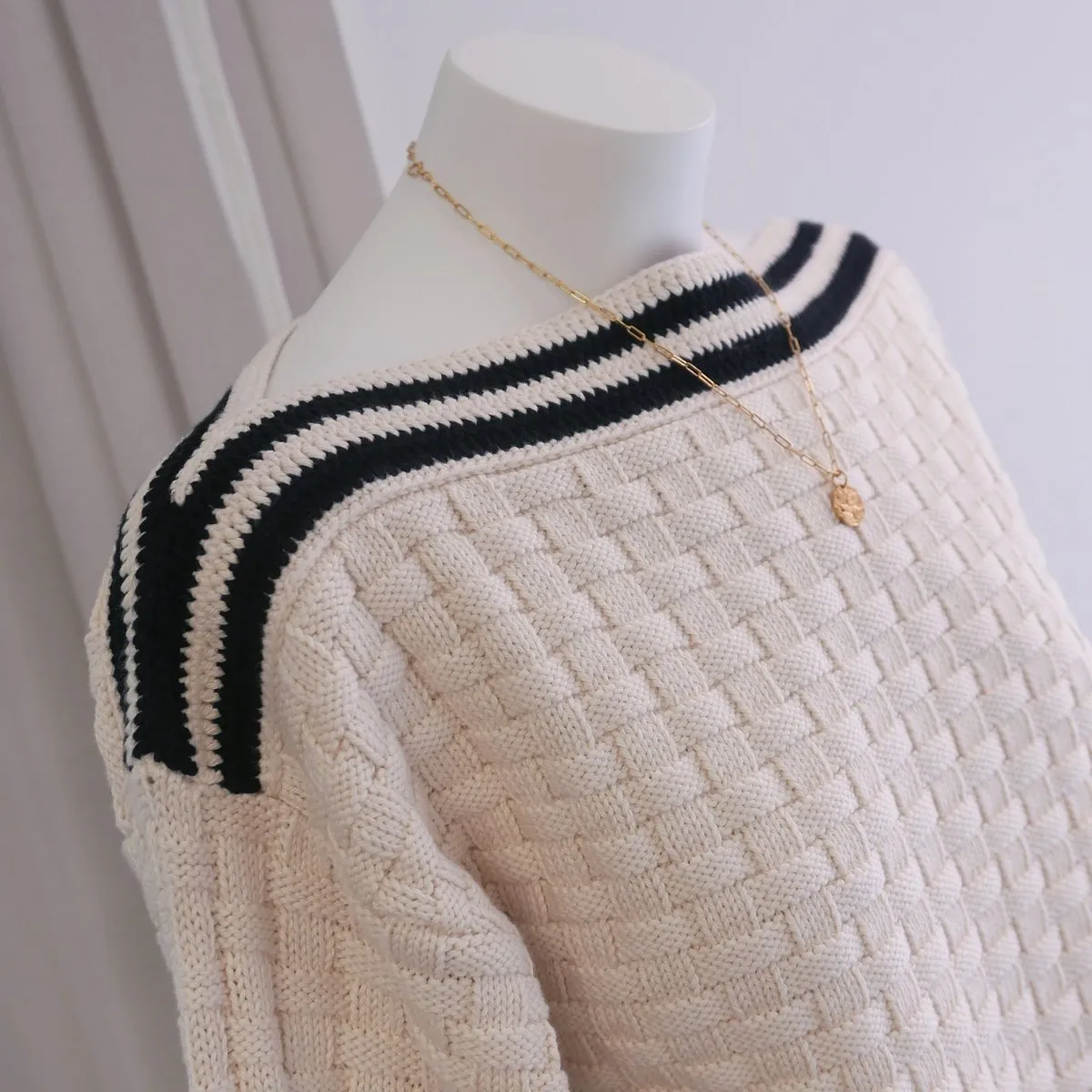 Cress Sweater - Ecru Basketweave