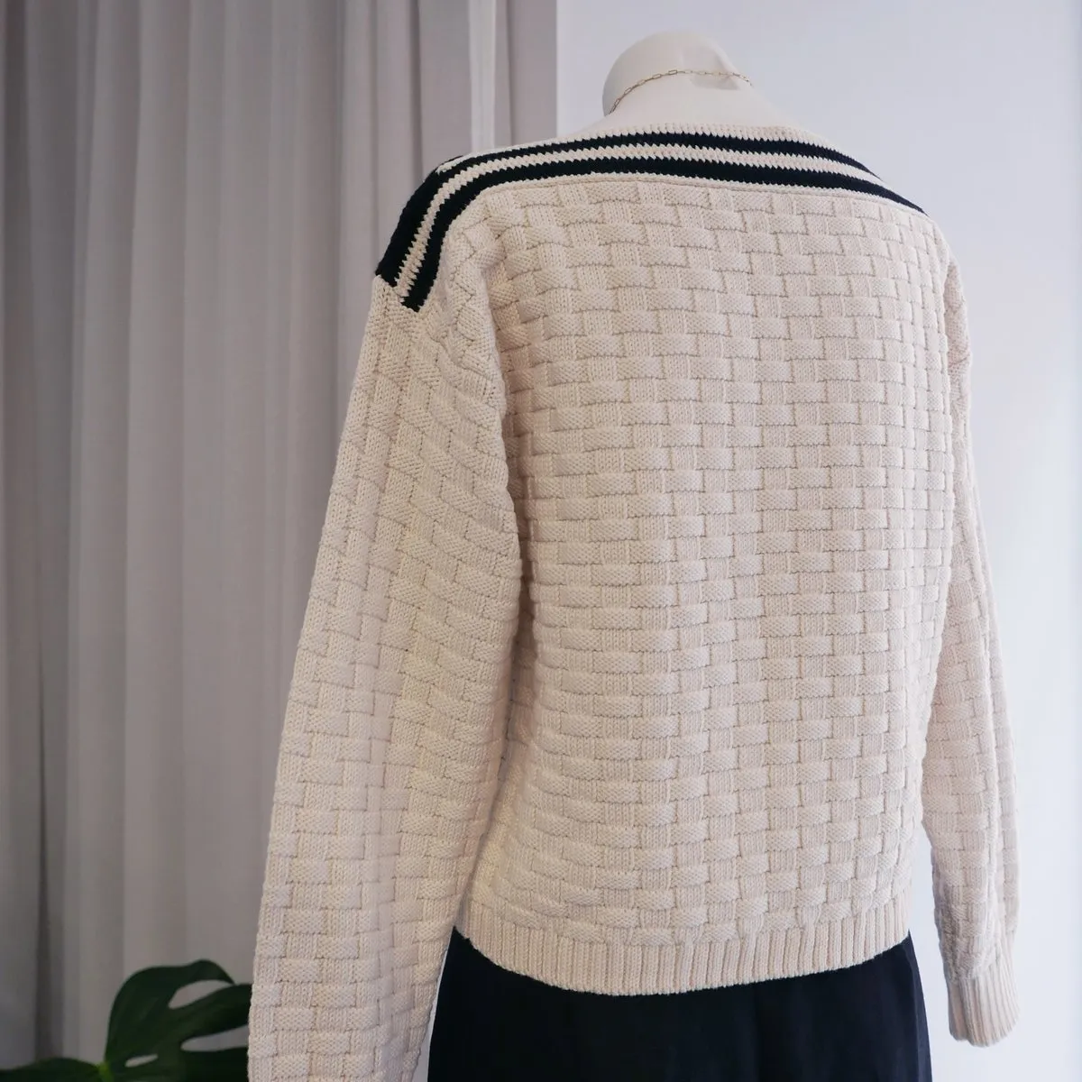 Cress Sweater - Ecru Basketweave