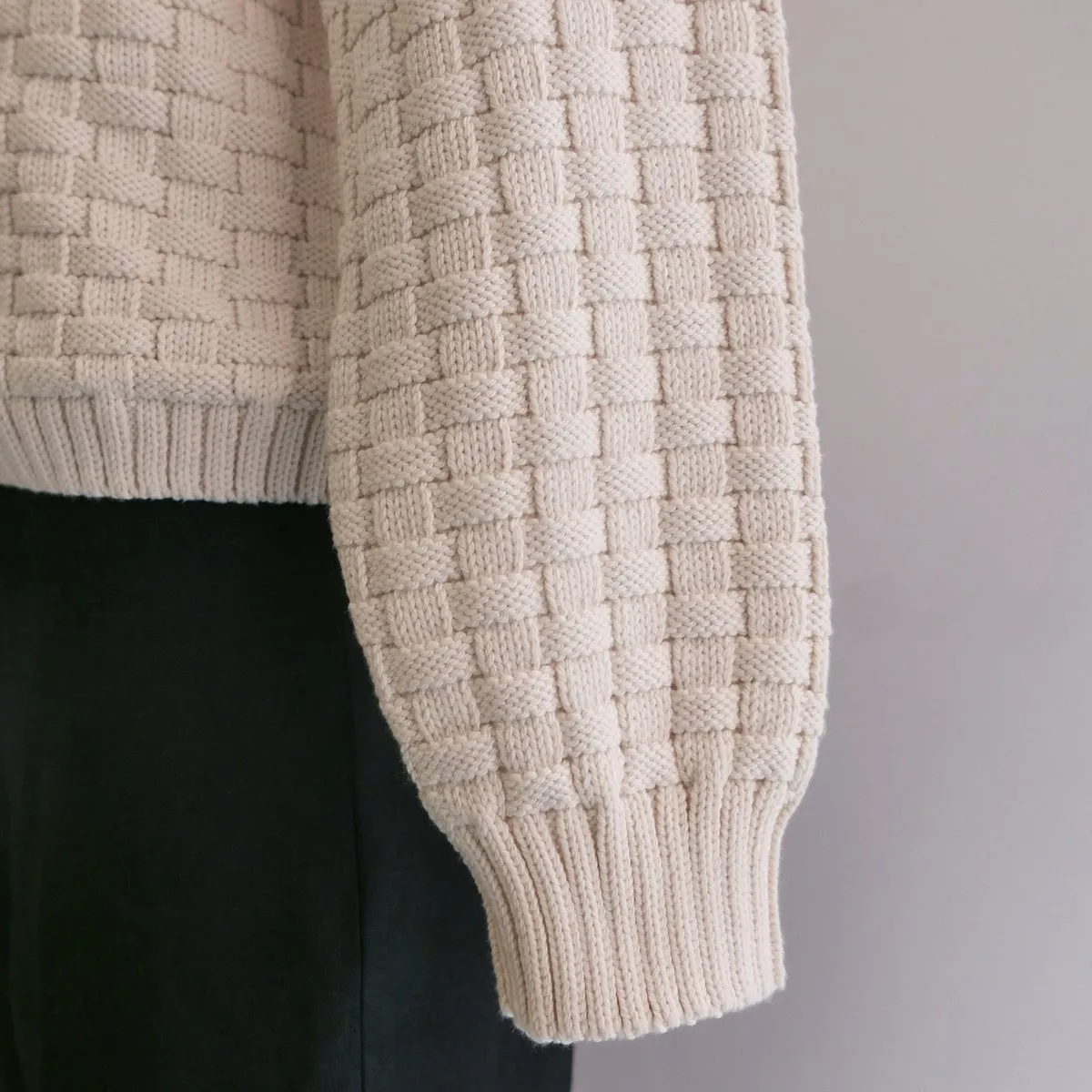 Cress Sweater - Ecru Basketweave