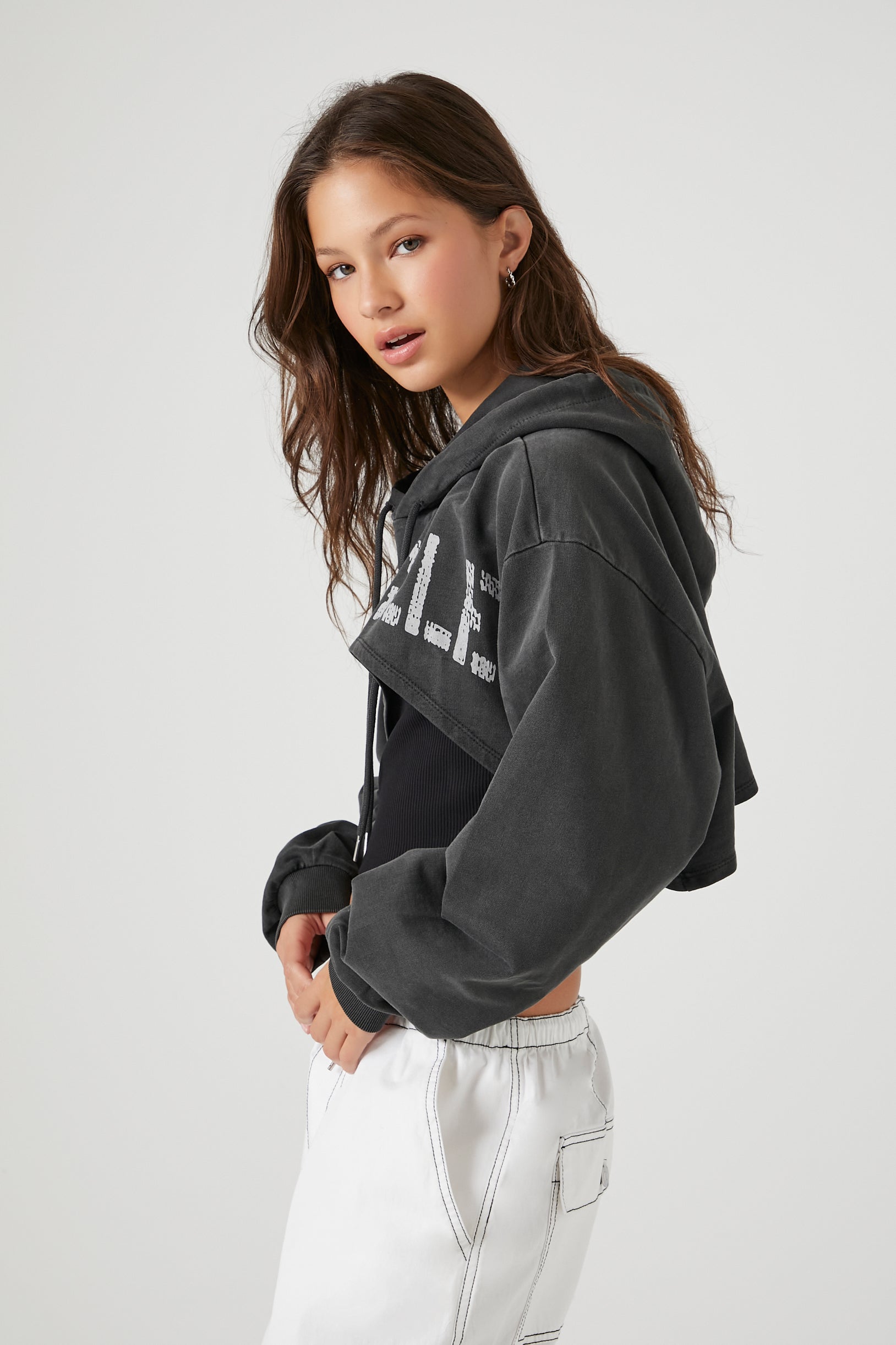 Cropped Los Angeles Graphic Hoodie