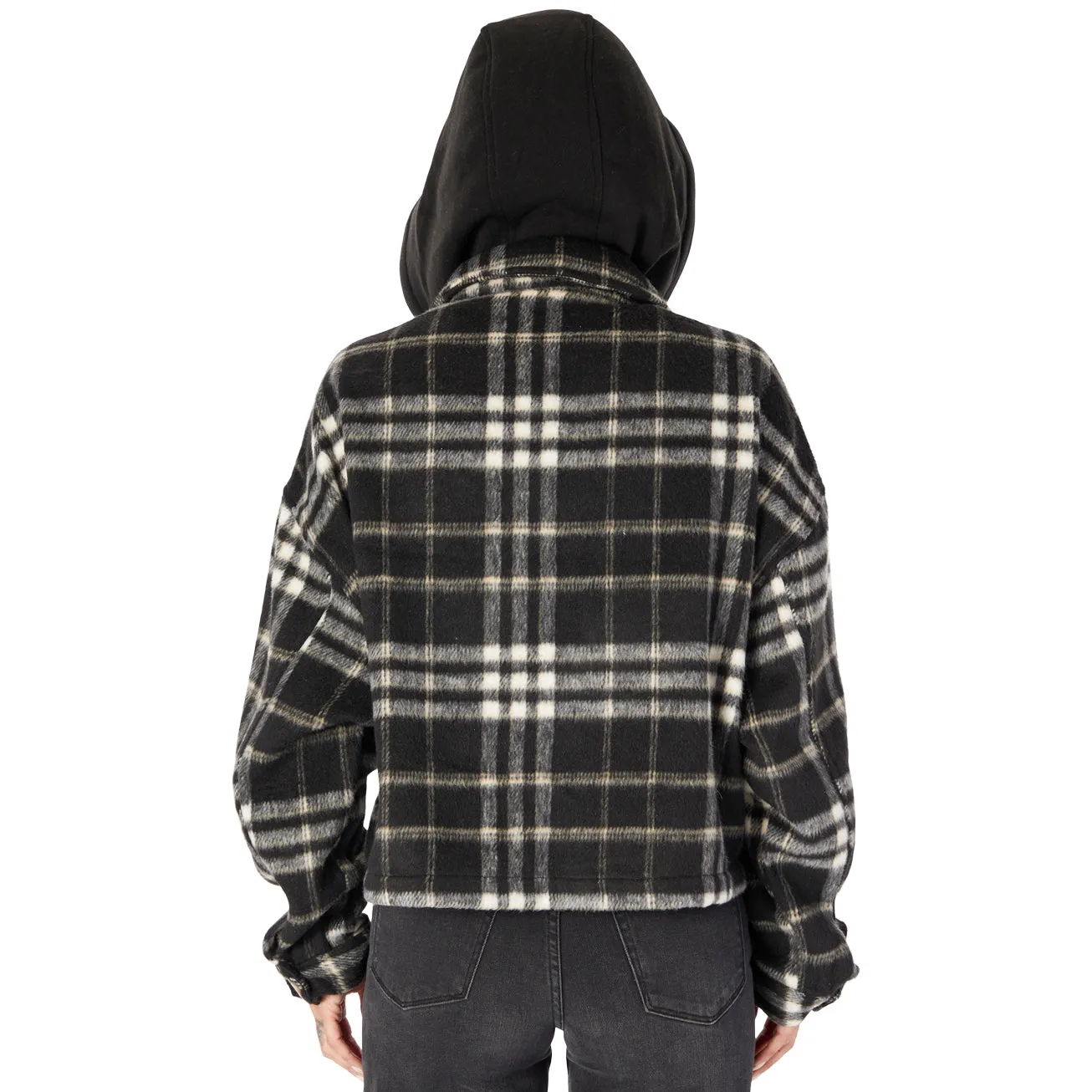 Cropped Plaid Hoodie