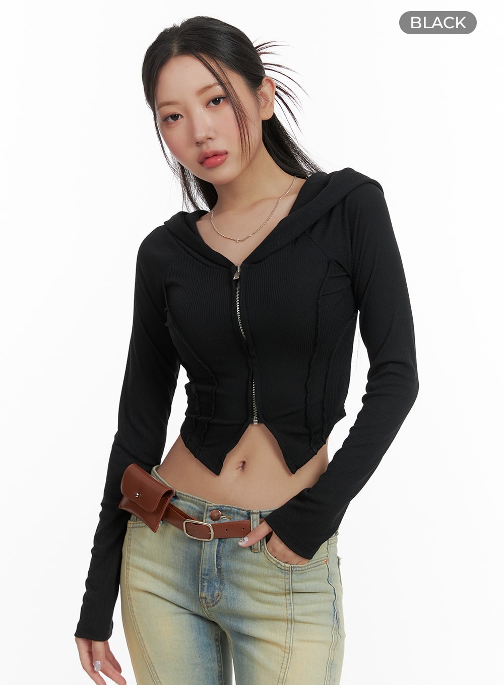 Cropped Zip-Up Hoodie CA416